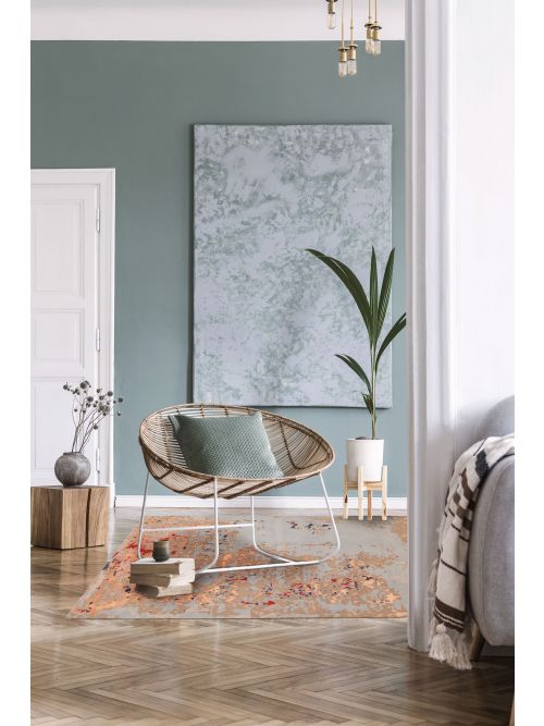 Indian Alma 8'1" x 10'1" Hand-knotted Silk & Wool Rug 