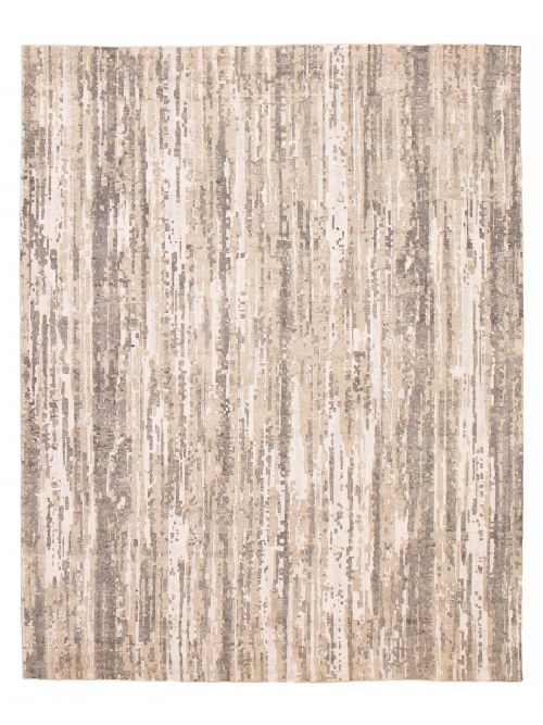 Indian Alma 7'10" x 9'9" Hand-knotted Silk & Wool Rug 