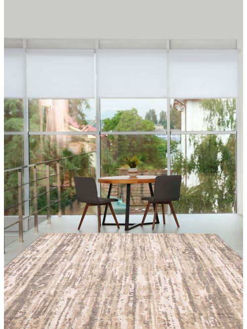 Indian Alma 7'10" x 9'9" Hand-knotted Silk & Wool Rug 