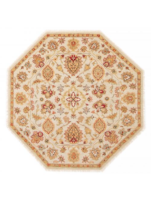 Indian Jamshidpour 4'0" x 4'0" Hand-knotted Wool Rug 