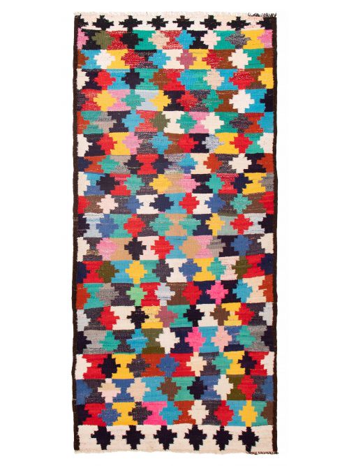 Turkish Ankara 5'5" x 11'8" Flat-Weave Wool Kilim 
