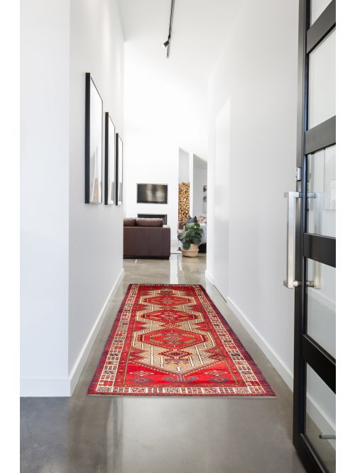 Persian Style 3'1" x 9'6" Hand-knotted Wool Runner Rug 