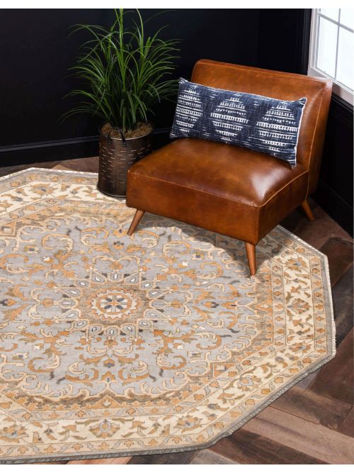 Indian Royal Oushak 8'10" x 8'10" Hand-knotted Wool Rug 