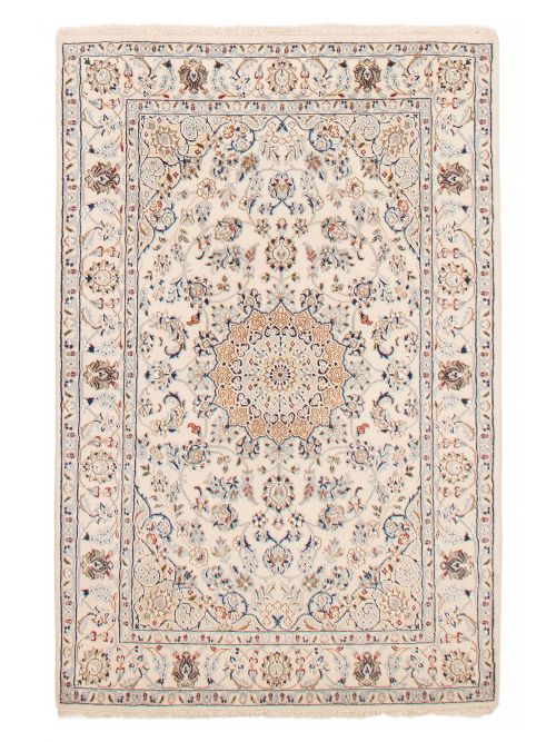 Indian Nain 4'0" x 6'2" Hand-knotted Silk & Wool Rug 