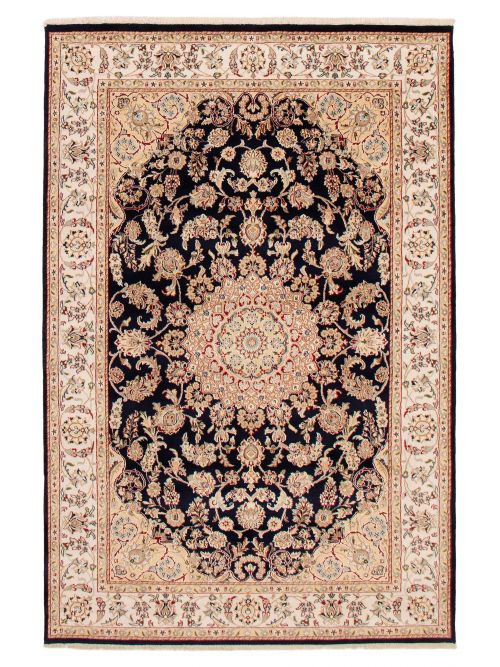 Indian Nain 6'0" x 9'0" Hand-knotted Silk & Wool Rug 