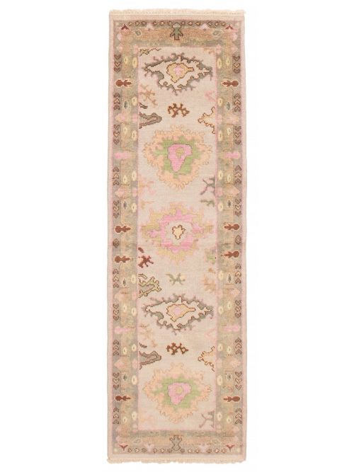 Indian Modern Oushak 2'4" x 7'9" Hand-knotted Wool Runner Rug 
