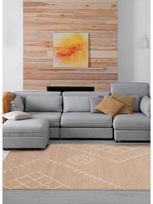 Indian Marrakech 5'2" x 8'0" Flat-Weave Wool Kilim 