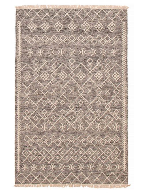 Indian Marrakech 5'1" x 8'0" Flat-Weave Wool Kilim 