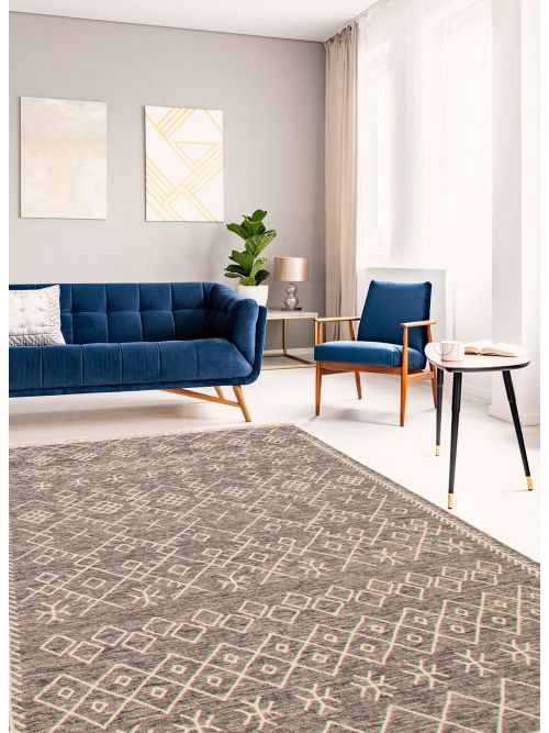 Indian Marrakech 5'1" x 8'0" Flat-Weave Wool Kilim 