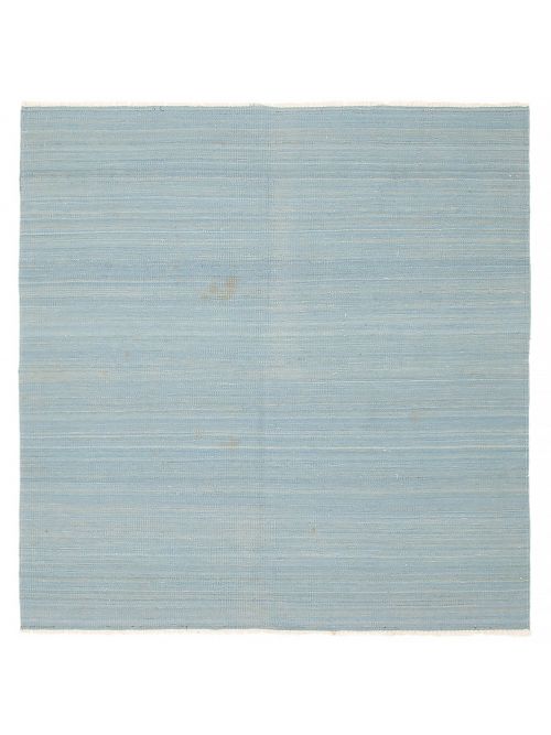 Turkish Ankara 4'6" x 4'7" Flat-Weave Wool Kilim 