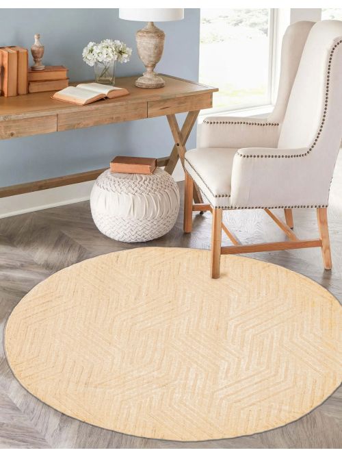 Indian Ananda 5'1" x 5'1" Hand Loomed Wool Rug 