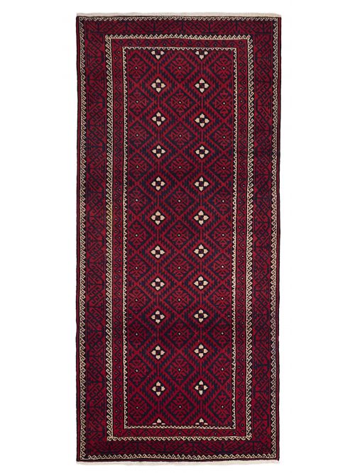 Afghan Teimani 4'4" x 9'7" Hand-knotted Wool Rug 