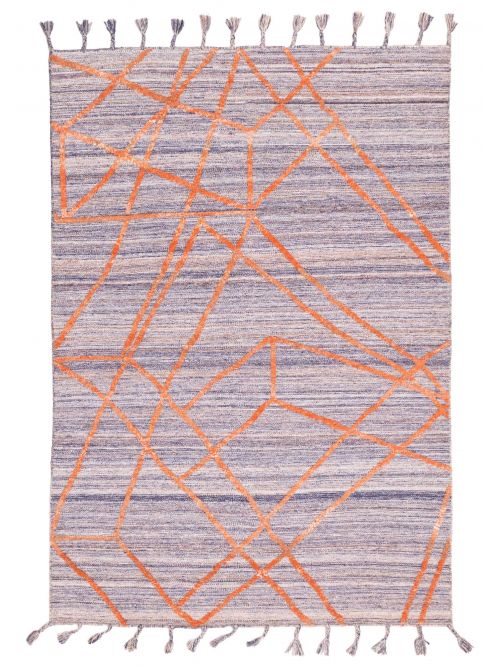Indian Marrakech 5'4" x 7'9" Flat-Weave Wool Kilim 