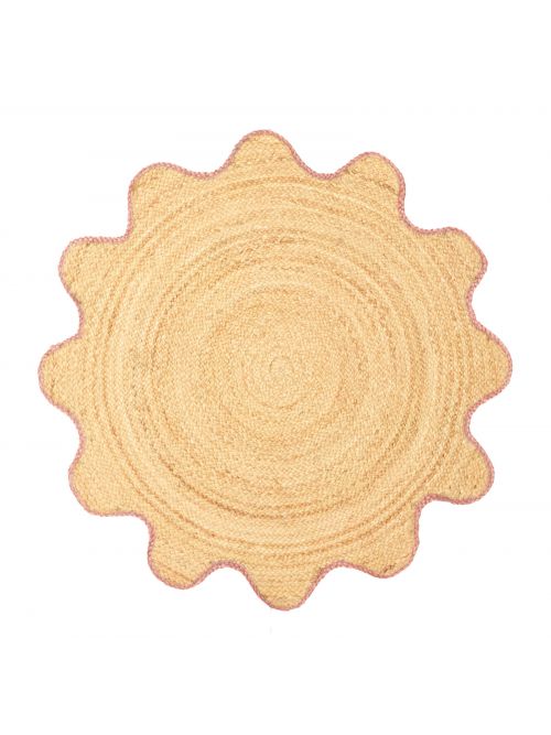 Indian Palas Denizli 3'2" x 3'2" Braided Weave Jute Rug 