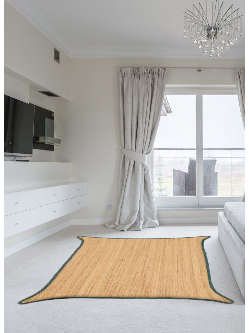 Indian Palas Denizli 4'1" x 5'10" Braided Weave Jute Rug 