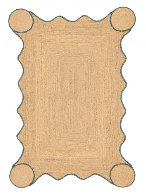 Indian Palas Denizli 4'0" x 6'0" Braided Weave Jute Rug 
