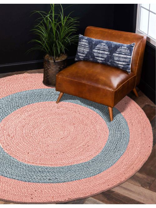Indian Palas Denizli 3'3" x 3'3" Braided Weave Jute Rug 
