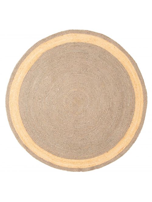 Indian Palas Denizli 3'10" x 3'10" Braided Weave Jute Rug 
