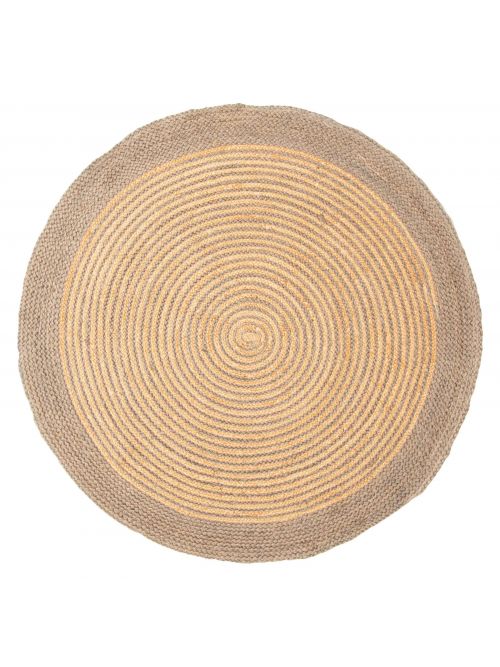 Indian Palas Denizli 3'10" x 3'10" Braided Weave Jute Rug 