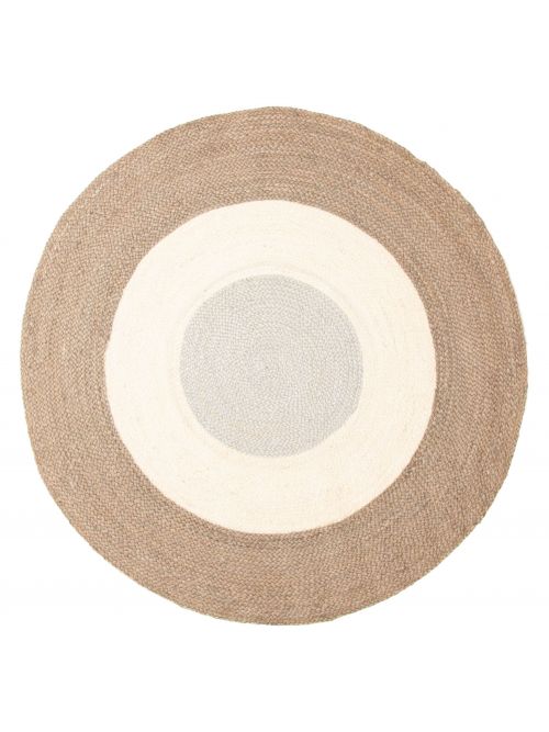 Indian Palas Denizli 3'11" x 3'11" Braided Weave Jute Rug 
