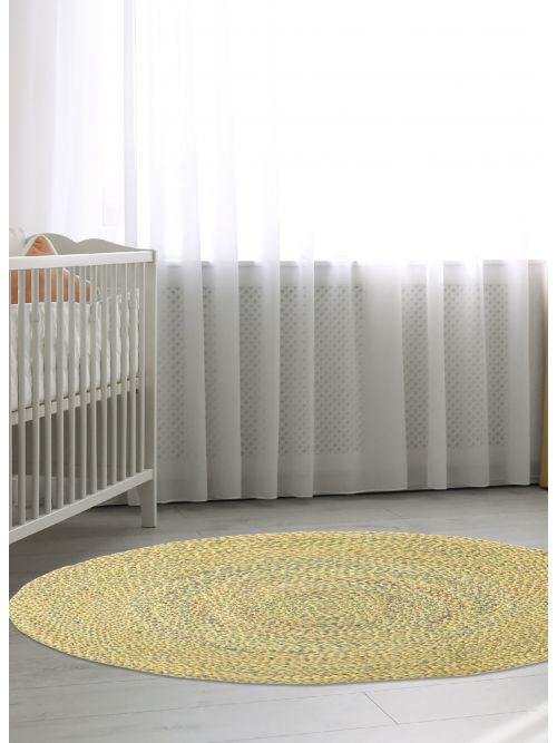 Indian Palas Denizli 3'3" x 3'3" Braided Weave Jute Rug 