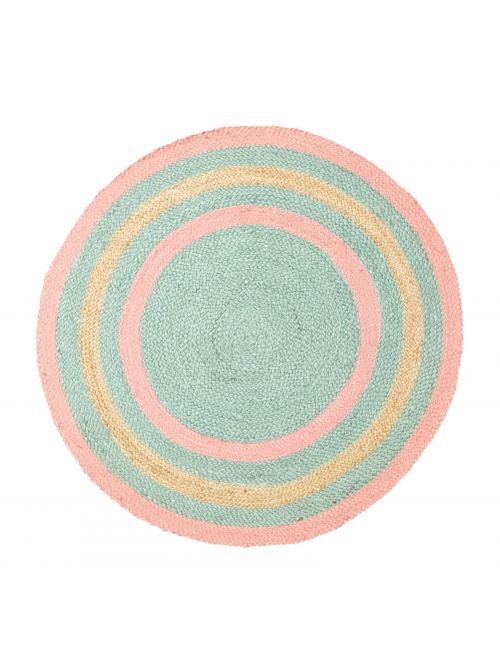Indian Palas Denizli 3'3" x 3'3" Braided Weave Jute Rug 