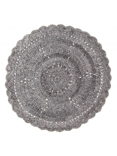 Indian Sienna 3'2" x 3'2" Braid weave Wool Rug 