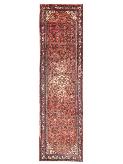 Persian Style 3'5" x 13'5" Hand-knotted Wool Runner Rug 