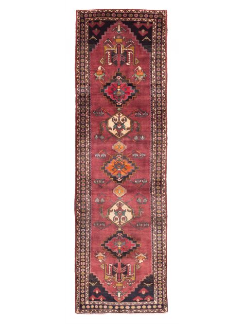 Persian Style 3'5" x 12'10" Hand-knotted Wool Runner Rug 
