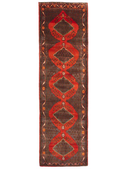 Persian Style 3'7" x 12'8" Hand-knotted Wool Runner Rug 