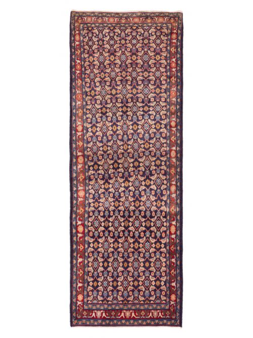 Persian Style 3'5" x 10'0" Hand-knotted Wool Runner Rug 