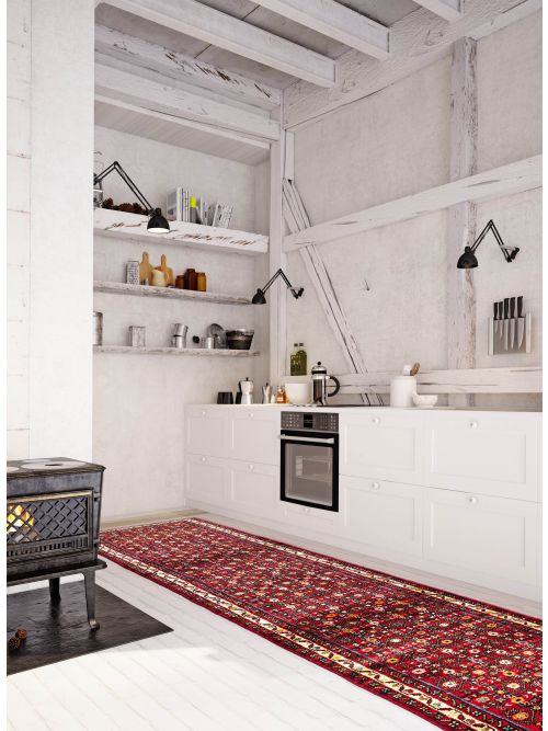 Persian Style 2'9" x 12'10" Hand-knotted Wool Runner Rug 