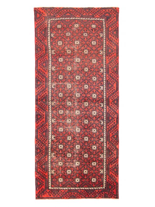 Afghan Baluch 3'2" x 7'5" Hand-knotted Wool Runner Rug 