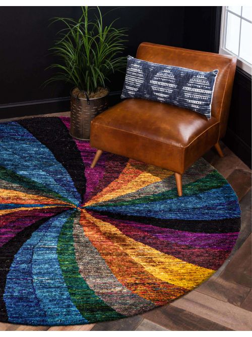 Nepal Opulence 5'6" x 5'6" Hand-knotted Silk Rug 