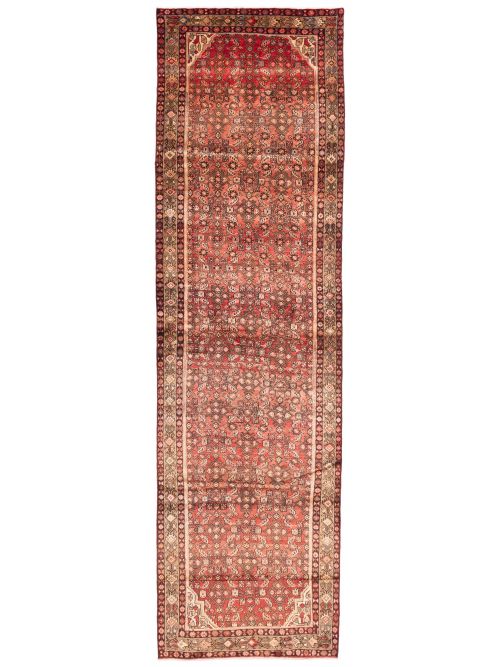 Persian Style 4'1" x 14'9" Hand-knotted Wool Runner Rug 