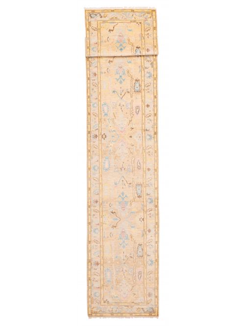 Indian Modern Oushak 3'2" x 20'0" Hand-knotted Wool Runner Rug 