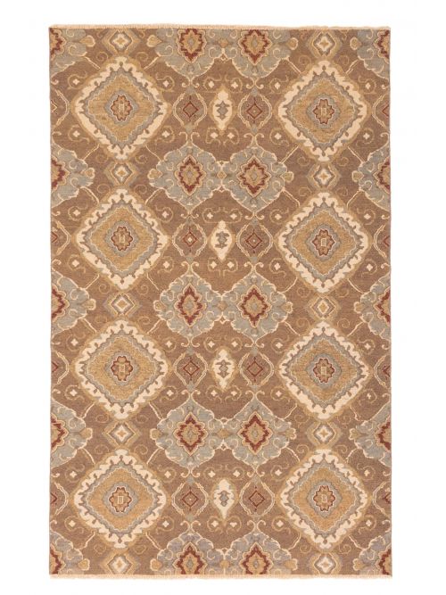 Pakistani Lahor Finest 4'11" x 7'11" Flat-Weave Wool Tapestry Kilim 
