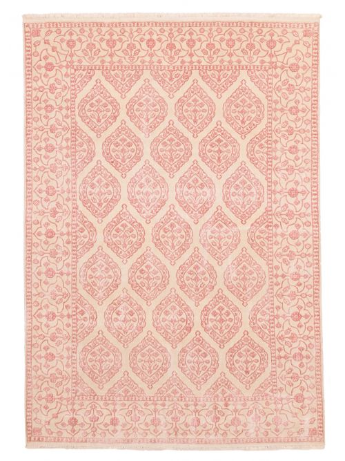 Indian Mirzapur 5'7" x 7'10" Hand-knotted Silk & Wool Rug 