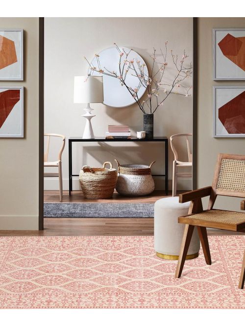 Indian Mirzapur 5'7" x 7'10" Hand-knotted Silk & Wool Rug 