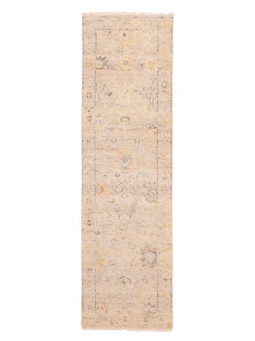 Indian Modern Oushak 2'5" x 8'3" Hand-knotted Wool Runner Rug 