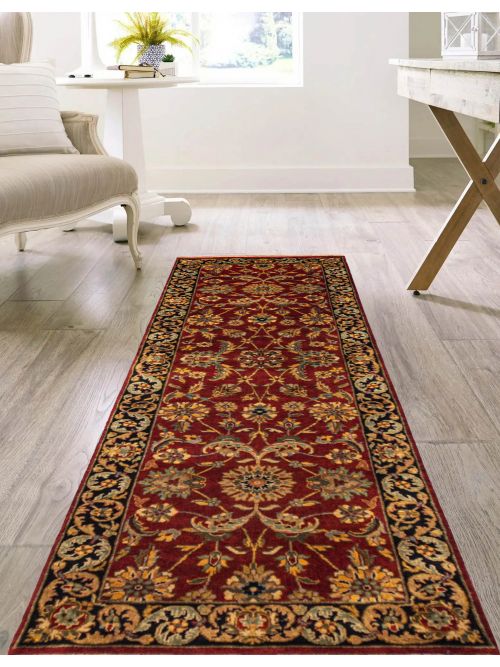Indian Mirzapur 2'4" x 7'10" Hand-knotted Wool Runner Rug 