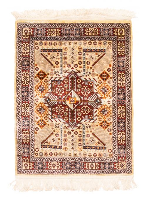 Persian Style 2'4" x 2'11" Hand-knotted Silk Rug 