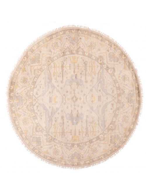 Indian Royal Oushak 9'0" x 8'9" Hand-knotted Wool Rug 