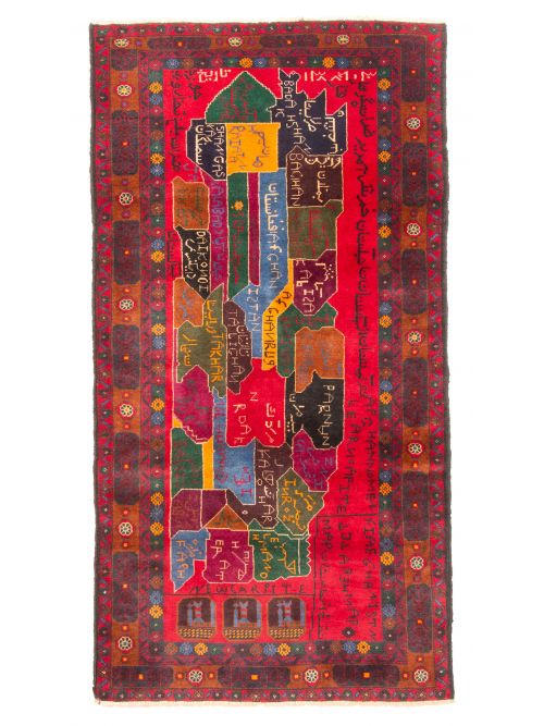 Afghan Teimani 3'6" x 7'0" Hand-knotted Wool Rug 