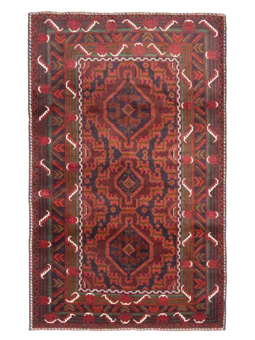 Afghan Teimani 3'10" x 6'4" Hand-knotted Wool Rug 