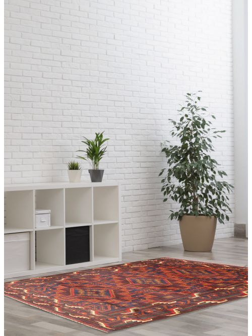 Afghan Teimani 3'10" x 6'6" Hand-knotted Wool Rug 