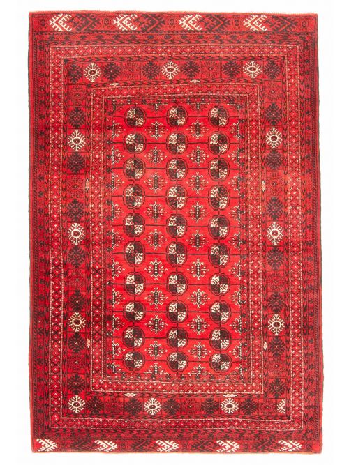 Afghan Teimani 4'0" x 6'1" Hand-knotted Wool Rug 