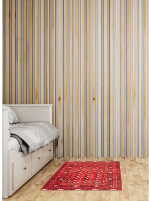 Afghan Teimani 4'0" x 6'1" Hand-knotted Wool Rug 