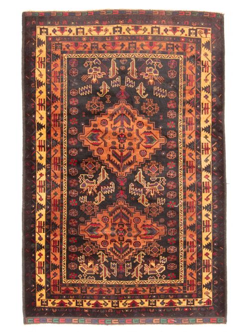 Afghan Teimani 3'11" x 6'2" Hand-knotted Wool Rug 