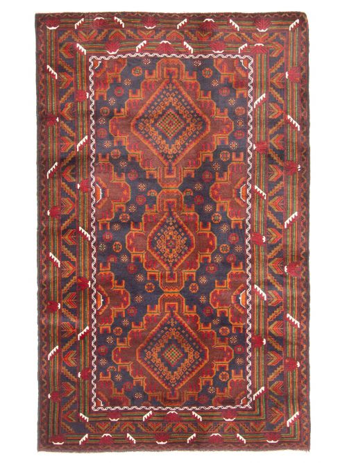 Afghan Teimani 3'11" x 6'4" Hand-knotted Wool Rug 